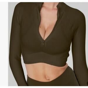 Women's Joja Army Green Exhale Long Sleeve Compression Top Size L / XL